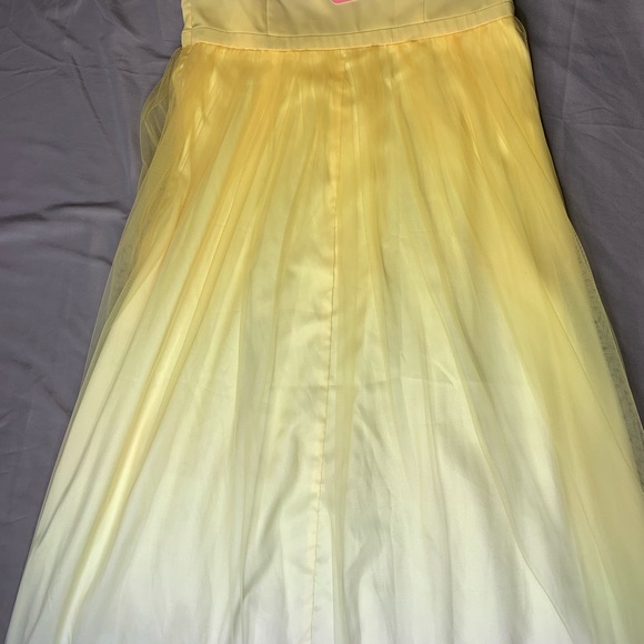 One shoulder, ombre, yellow, long, dress - Picture 6 of 6